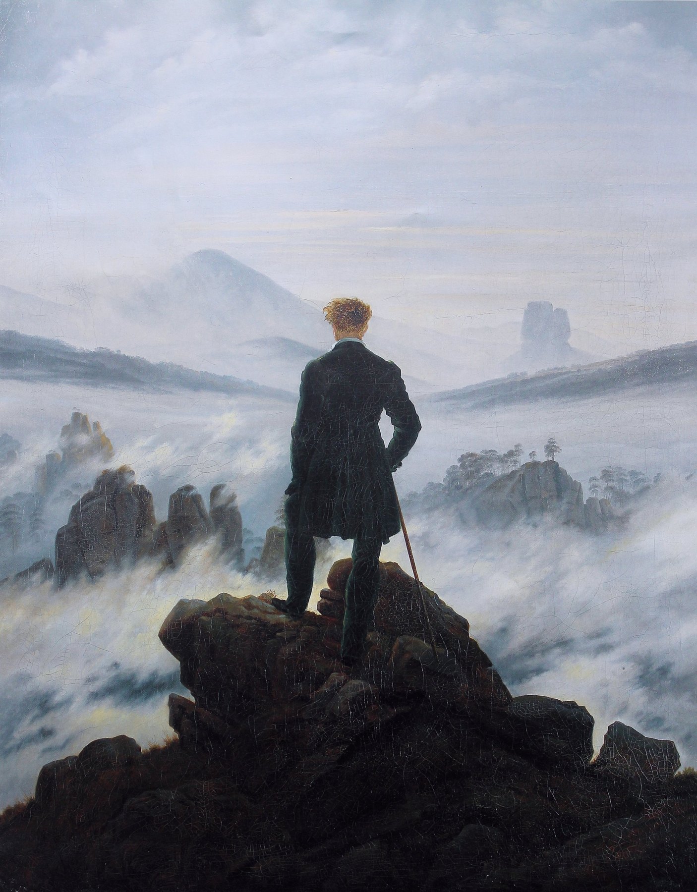 Le Voyageur contemplant une mer de nuages de Caspar David Friedrich